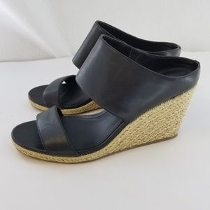 VIA SPIGA Black Espadrille Wedge Sandals Sz 8.5 M